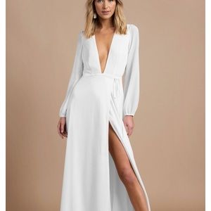 Tobi white maxi plunge dress